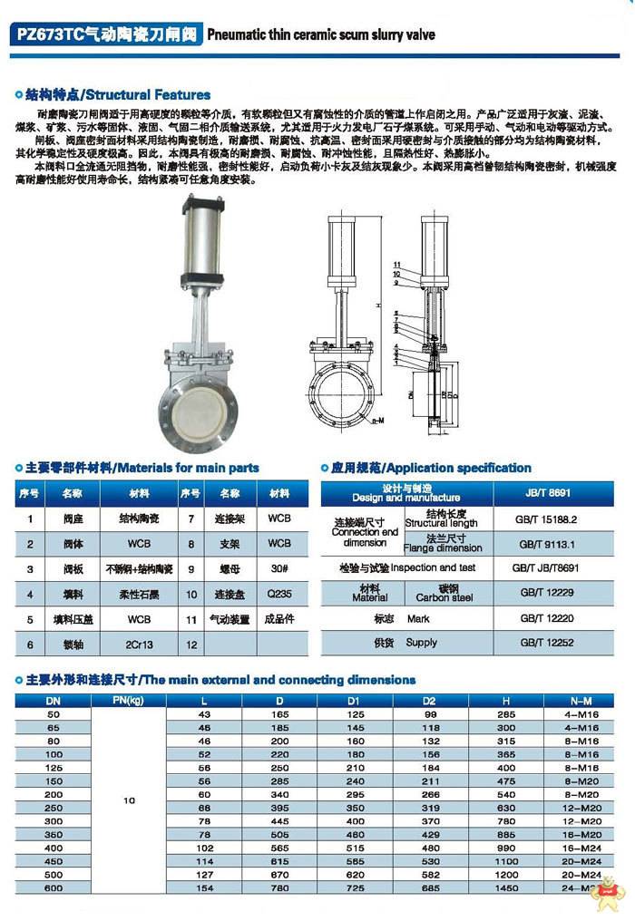 pz673tc气动陶瓷刀闸阀 浙江上欧阀门有限公司【旗舰店】