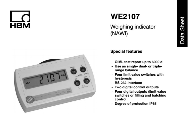 德国HBM WE2107 WE2107称重显示仪表 WE2107称重显示仪表,WE2107称重仪表,HBM WE2107