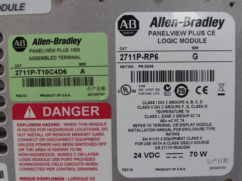 Allen Bradley PanelView Plus 1000 2711P-RDT10C Allen Bradley PanelView Plus 1000 27,2711P-RDT10C,Allen Bradley,AB