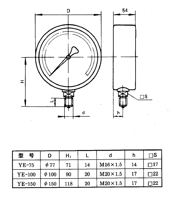 YE-100B不锈钢膜盒压力表，上海自动化仪表四厂 压力表,不锈钢压力表,膜盒压力表,上海自动化仪表四厂,膜片压力表