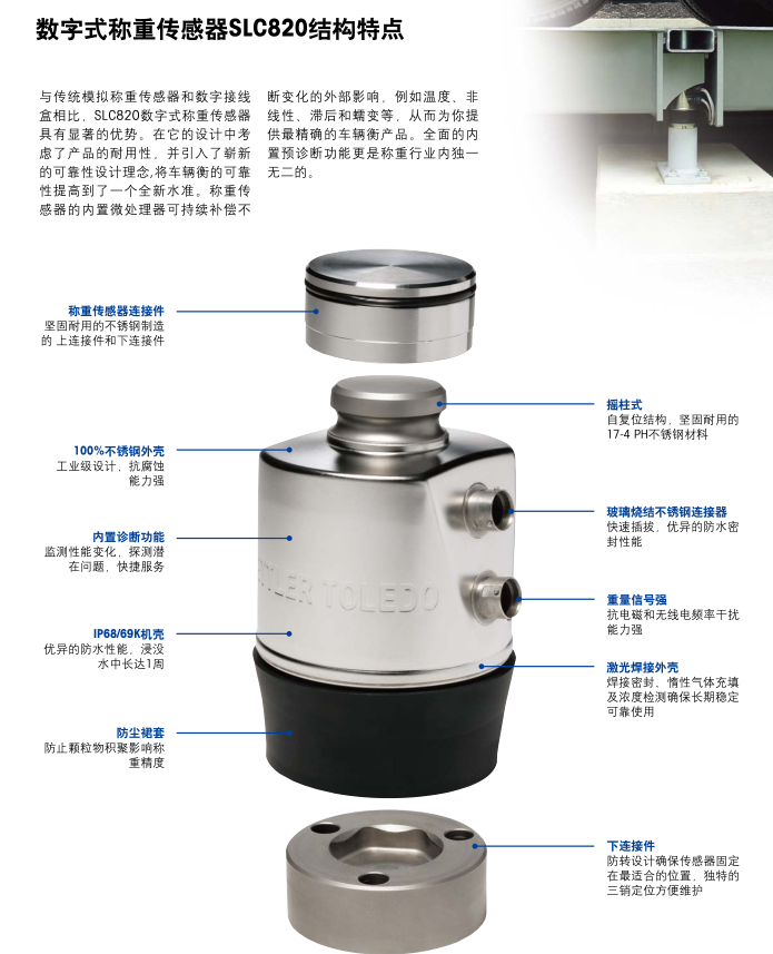 梅特勒-托利多Powercell数字式汽车衡称重传感器SLC820-30T SLC820-30T,SLC820-20T,SLC820-50T,SLC820-90T