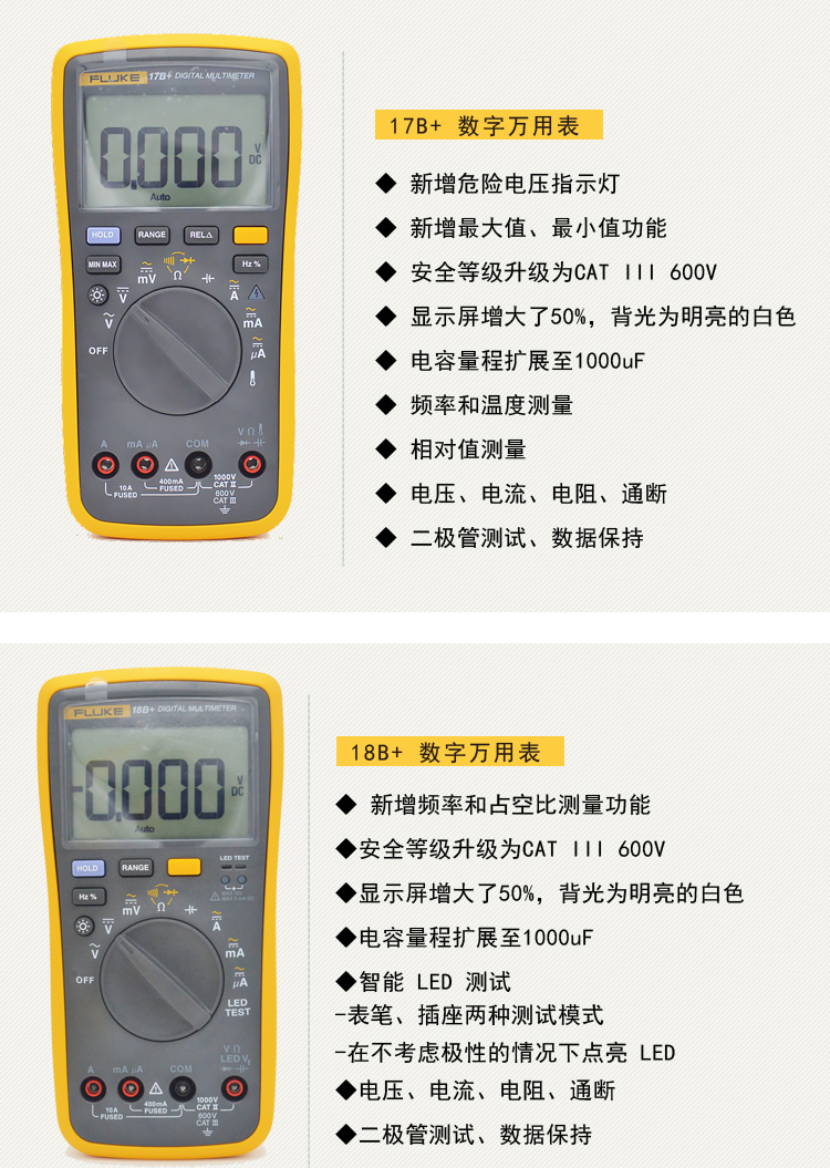 福禄克 F15B 高精度智能万用表 防烧全保护万能表 高精度智能万用表 防烧全保护万能表,高精度万用表,福禄克万用表,福禄克15B,福禄克万能表