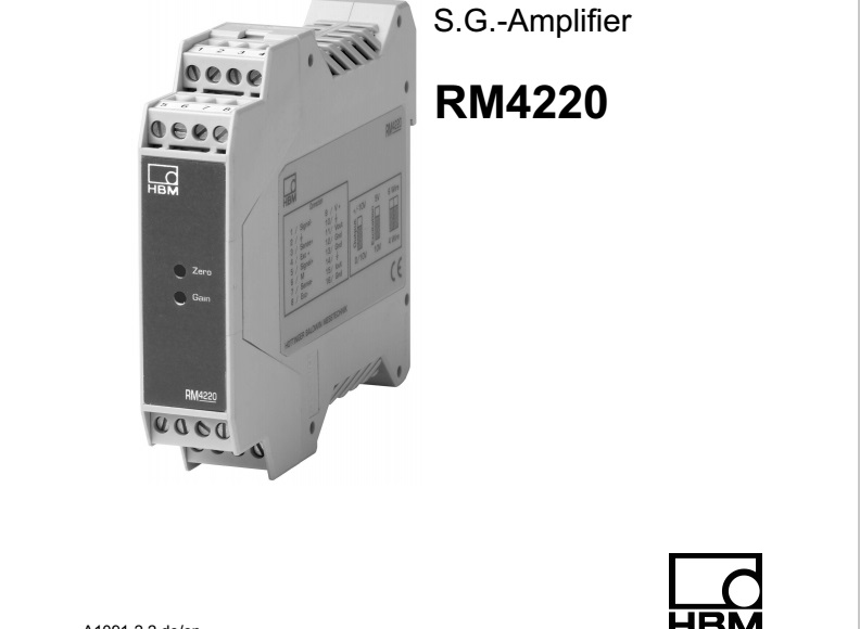 德国HBM RM4220 RM4220变送器 RM4220变送器,RM4220放大器,1-RM4220变送器