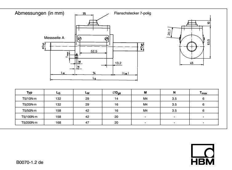德国HBM T5 T5-10 20 50 100 200NM扭矩传感器 T5/10Nm,T5/20Nm,T5/50Nm,T5/100Nm,T5/200Nm