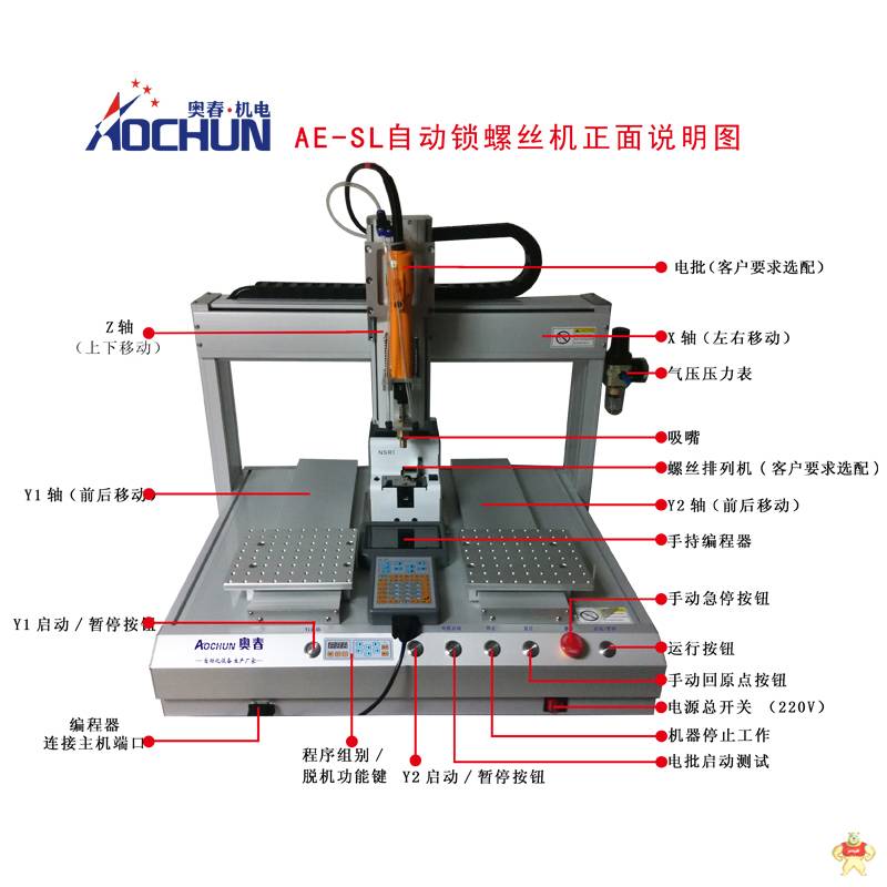 桌面式双工位自动打螺丝机 奥春机电厂家全国直销 螺丝机,奥春机电,锁螺丝机,桌面式锁螺丝机,打螺丝机