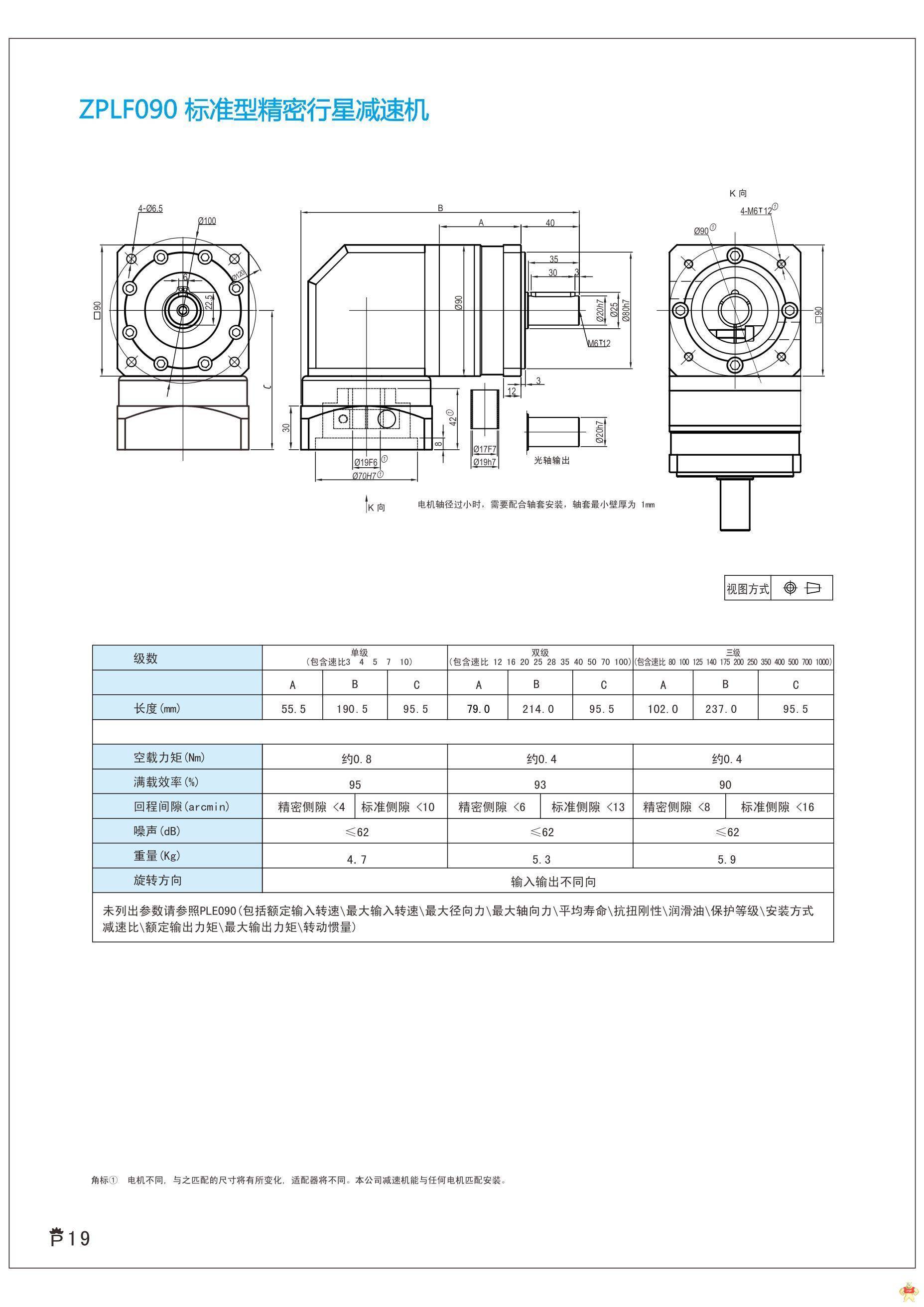 上海兆迈传动现货供应ZPLF090-L2-40-S2-P2精密行星减速机可配0.75KW伺服电机86步进电机