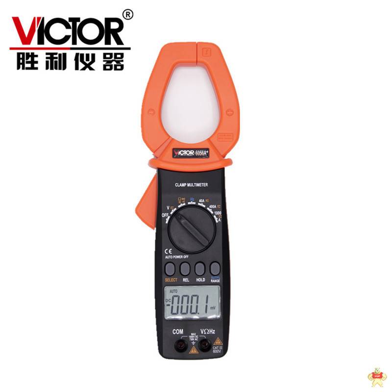 胜利数字钳形万用表VC6056A交直流电流1000A万能表高精度真有效值测试 胜利钳形表,钳形电流表,交直流钳表,真有效值钳形表,钳形万用表
