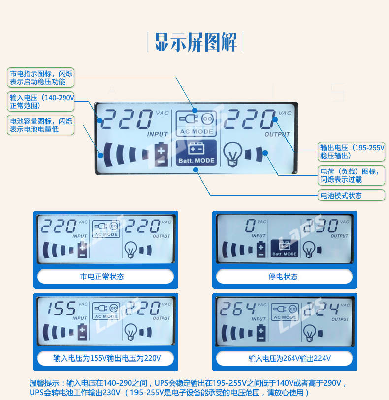 雷迪司H1000后备式UPS电源