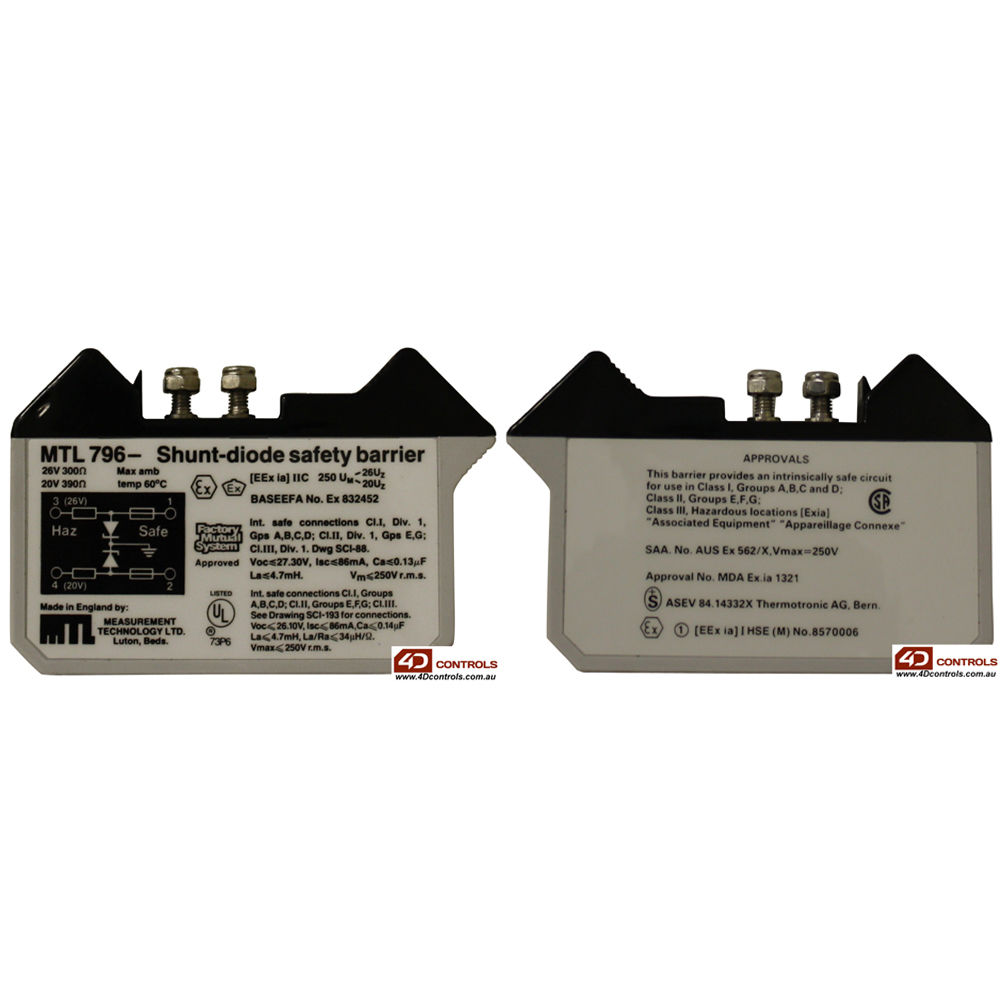 MTL 796- Safety Barrier Shunt Diode, 20/26V 300/390OHM - Use