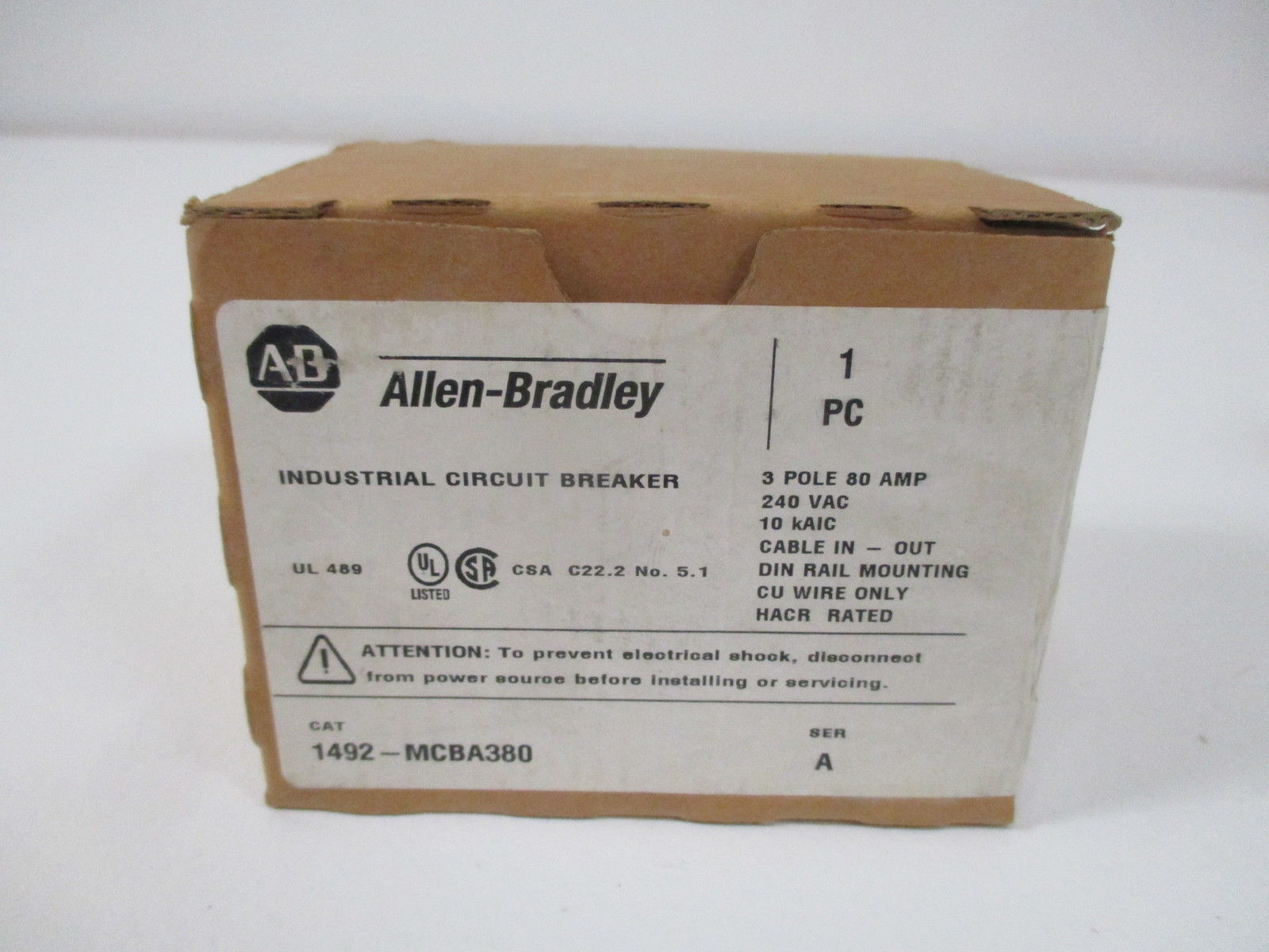 ALLEN BRADLEY 1492-MCBA380 SER.A CIRCUIT BRAKER *NEW IN BOX* 1492-MCBA380,ALLEN BRALDLEY,PLC