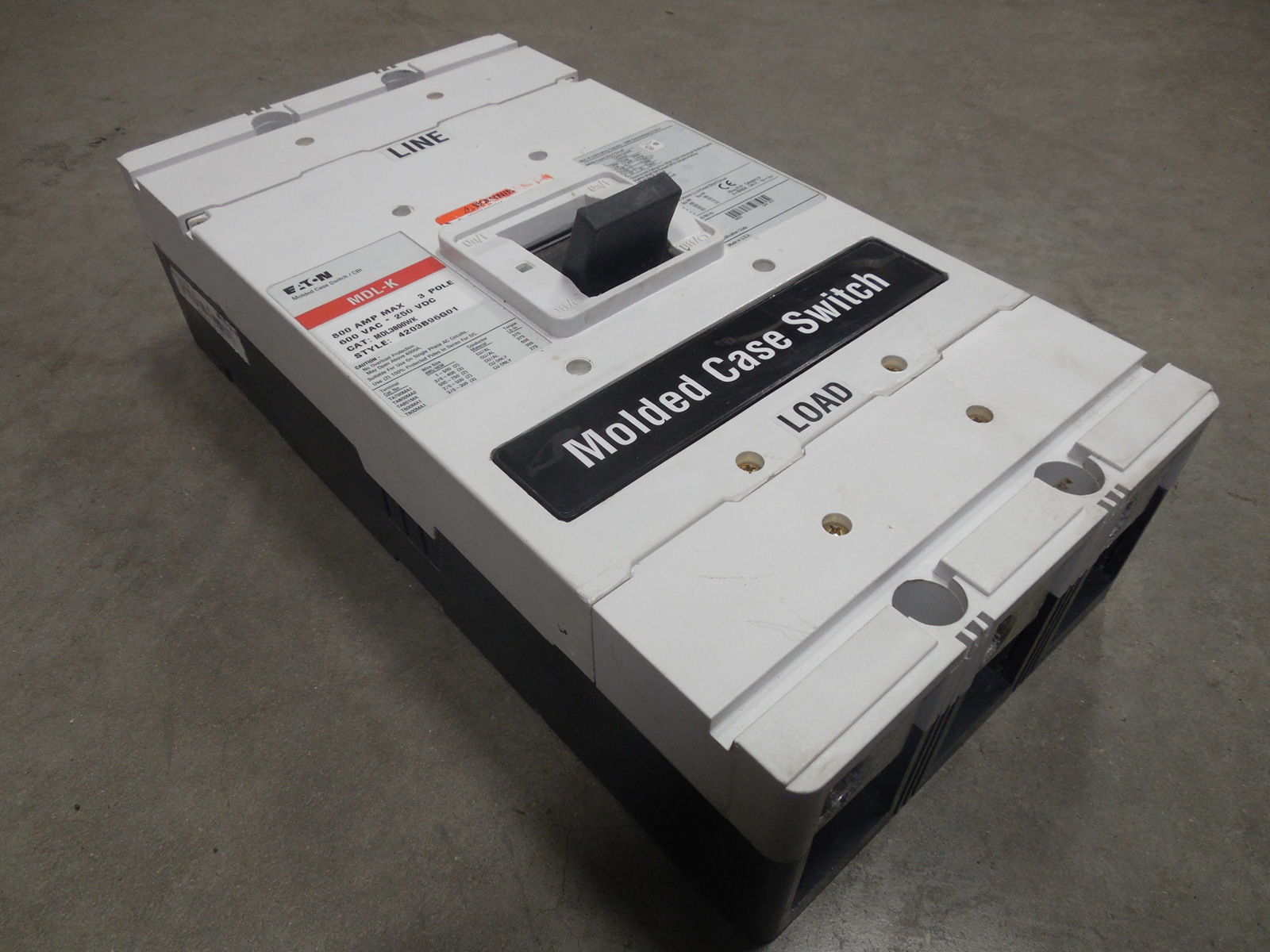USED Eaton MDL3800WK Molded Case Switch 800 Amps 600VAC MDL- MDL-K,伊顿,PLC