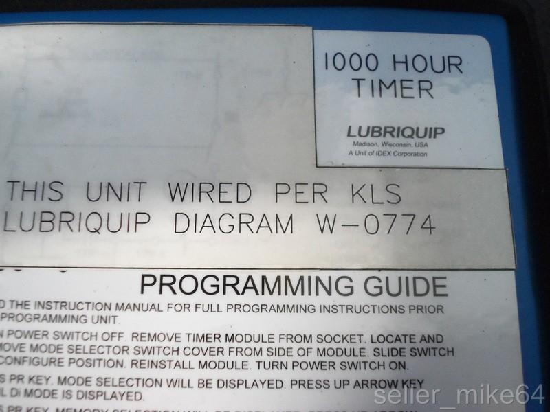 LUBRIQUIP W-0774 115 VOLT OPCO CHAINMASTER 1000 HOUR TIMER,  CLR-0350-113-BCA,CARR LANE ROEMHELD,PLC