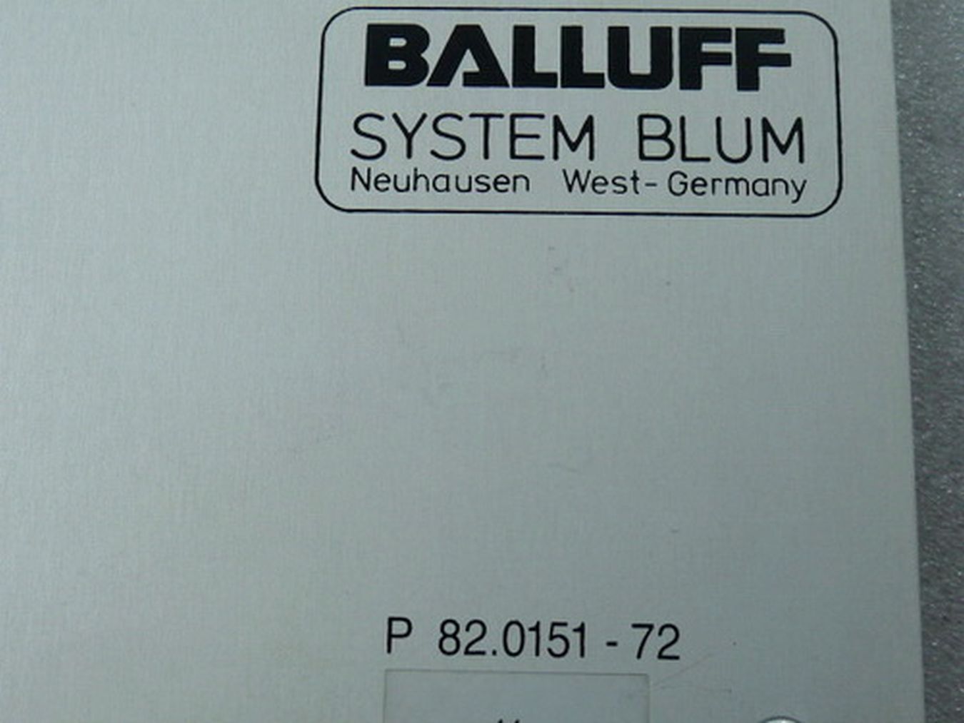 Balluff P 82.0151-72 System Blum Netzteil 82.0151-72,巴鲁夫,PLC