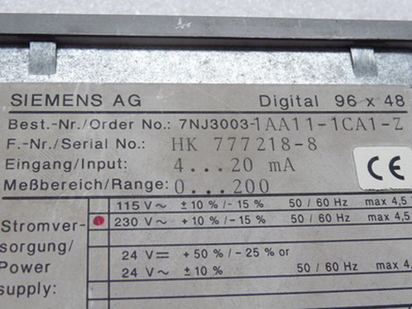 Siemens 7NJ3003-1AA11-1CA1-Z Digital Anzeiger 7NJ3003-1AA11-1CA1-Z,西门子,PLC