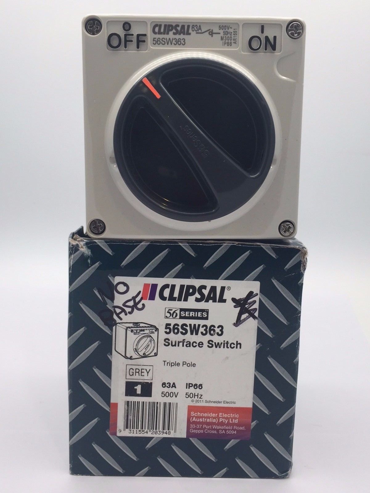 Clipsal 56SW363 Surface Switch 1 Gang 3 Pole 3 Phase 63A 500 56SW363,Clipsal,PLC