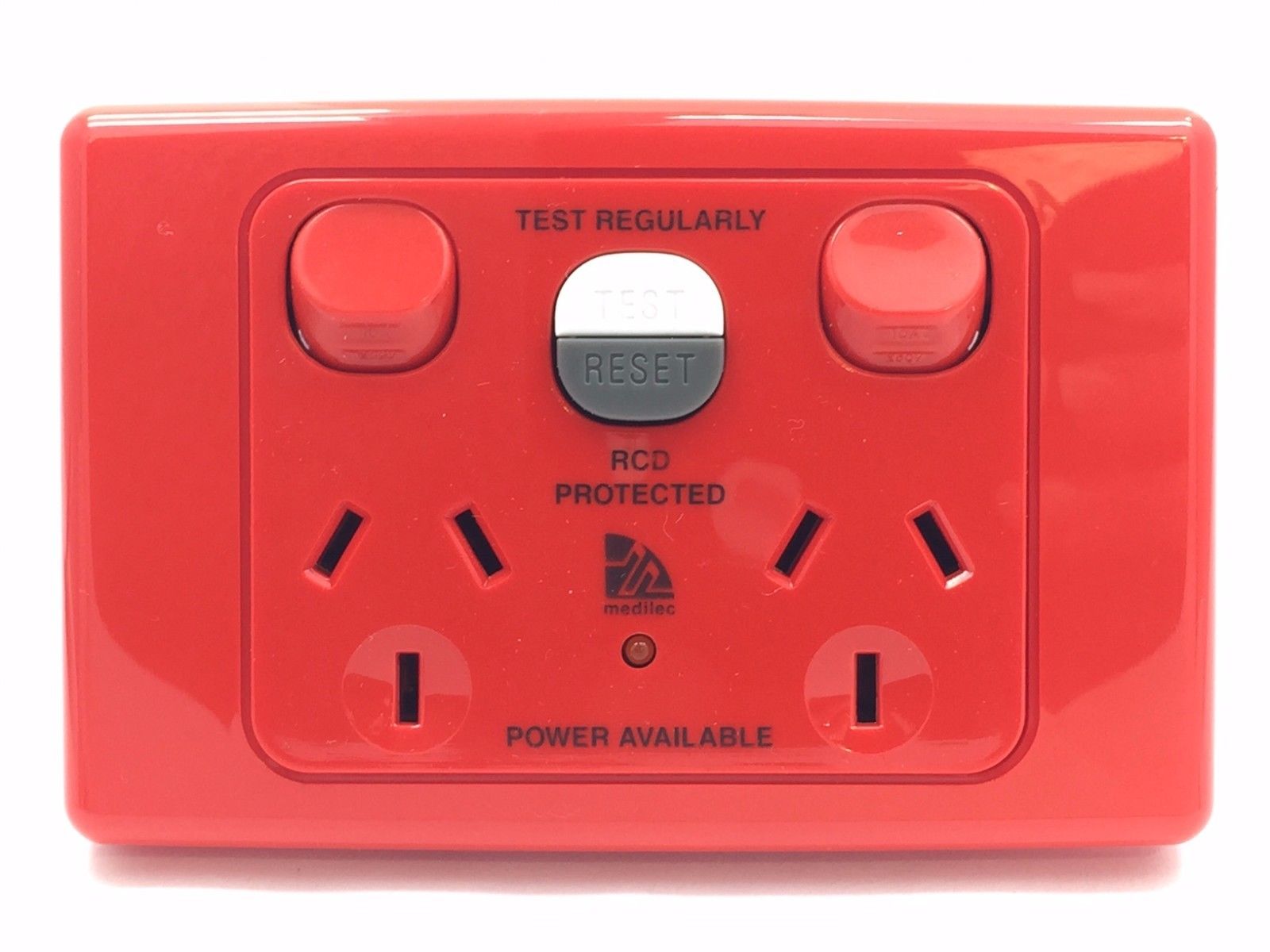 Clipsal ML2025RC10 RED RCD Protected Twin Switched Socket Ou ML2025RC10,Clipsal,PLC