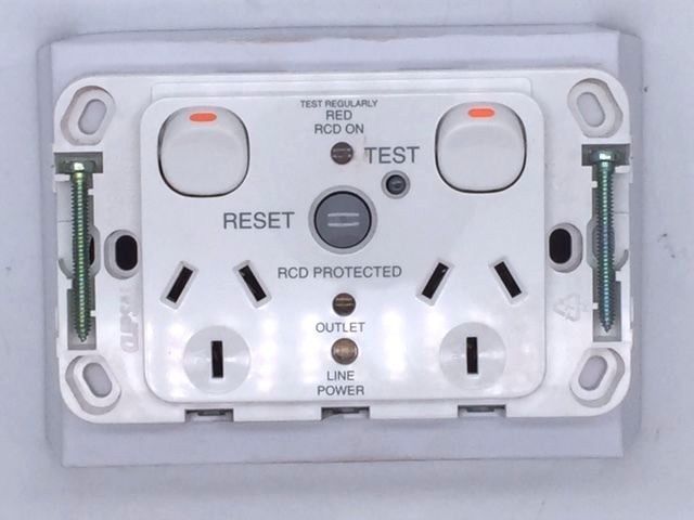 Clipsal 2025RCD10 White RCD Protected Twin Switched Socket O 2025RCD10,Clipsal,PLC