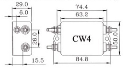 单相交流两级电源滤波器CW4L2-20A-S双节滤波CANNYWELL原装 单相电源滤波器10A,台湾广志单相滤波器,cannywell原装滤波器,CW4L2-20A-T,单相滤波器20A价格