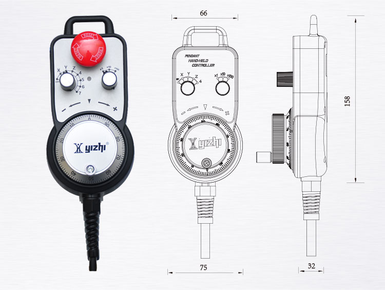 羿智YZ-LX-LGD-B-401-7-S电子手轮脉冲发生器手脉加工中心CNC 精雕机数控机磨/铣床