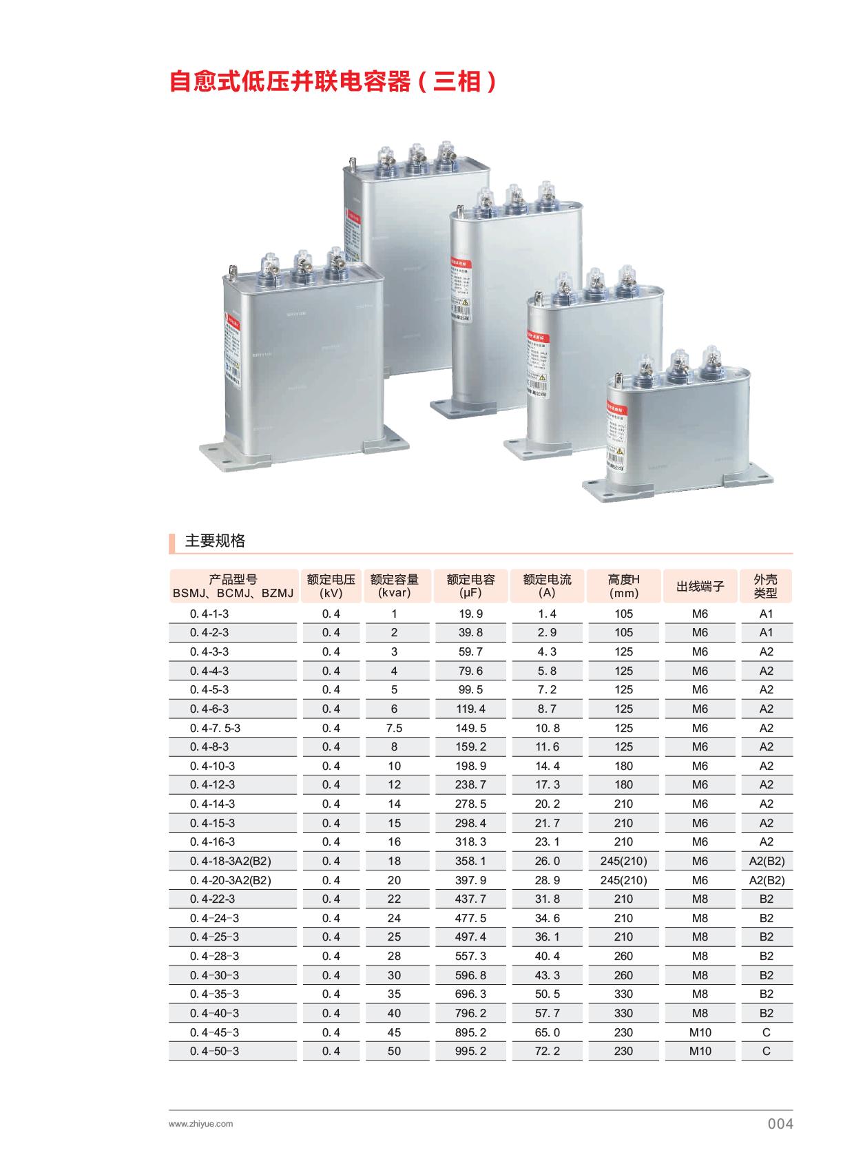 指月集团BSMJ0.45-30-3自愈式低压并联电容器 电力电容器 无功补偿电容器