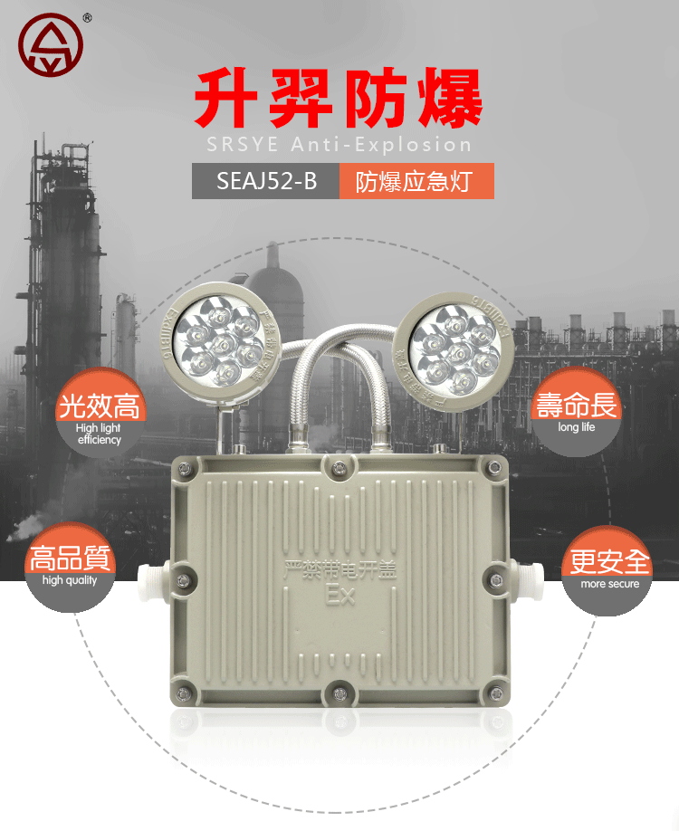 厂家直销 dZ53-J2x1.5系列防爆双头应急灯 防爆应急灯