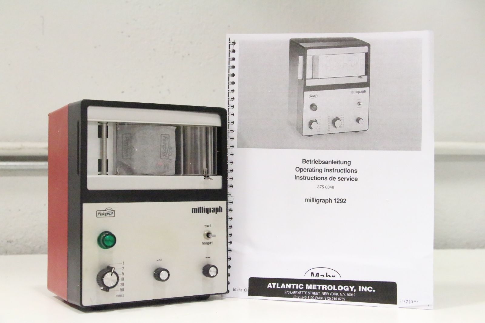 Mahr 1292 IC Milligraph Electrical Recorder 5312920 110v wit Mahr 1292 IC,MAHR,PLC