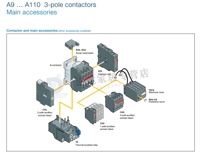 ABB交流接触器A16-30-10 16A 220V380V 现货ABB 阻燃外壳紫铜线圈 ABB,A16-30-10