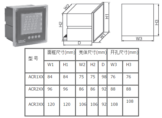 安科瑞 ACR320E系列多功能电度表 带RS485远程通讯 可远程抄表 多功能电度表,ACR320E,安科瑞