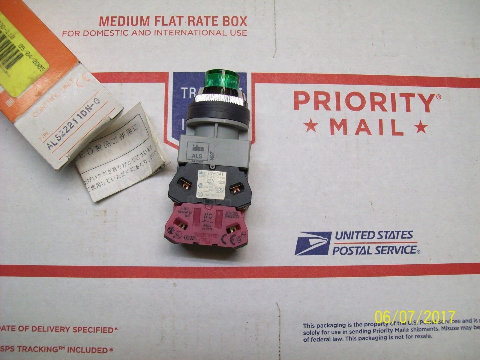*NEW* IDEC GREEN LED ILLUMINATED PUSH BUTTON SWITCH TWS SERI ALS22211DNG,其他品牌,PLC