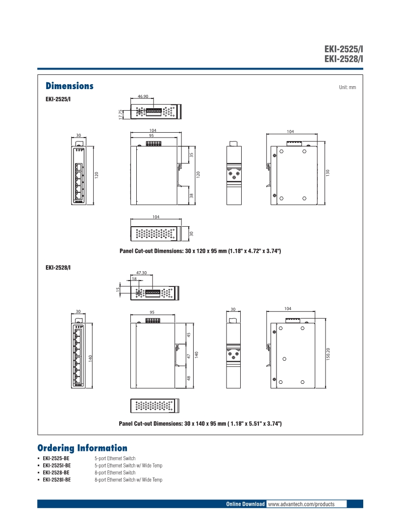 EKI-2525 5端口非网管型工业以太网交换机 研华工业以太网交换机,EKI-2525,研华串口设备服务器