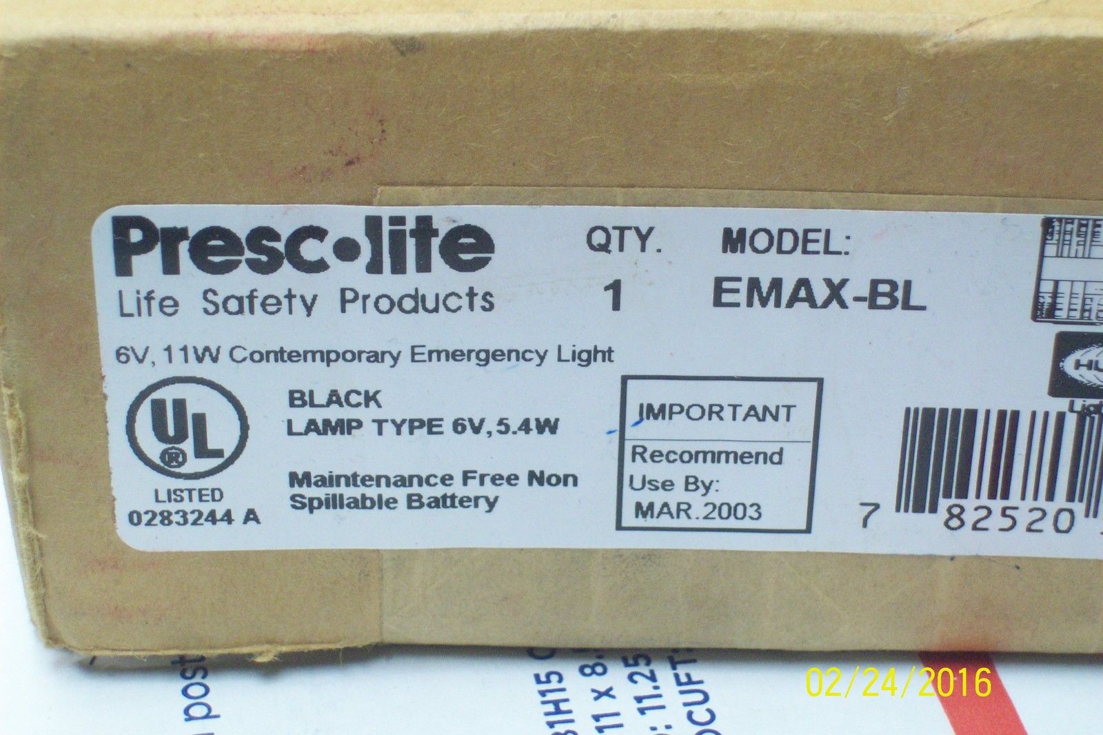*NEW* HUBBELL PRESCOLITE CONTEMPORARY EMERGENCY LIGHT EMAX-B BLACK 6V 5.4W,其他品牌,PLC