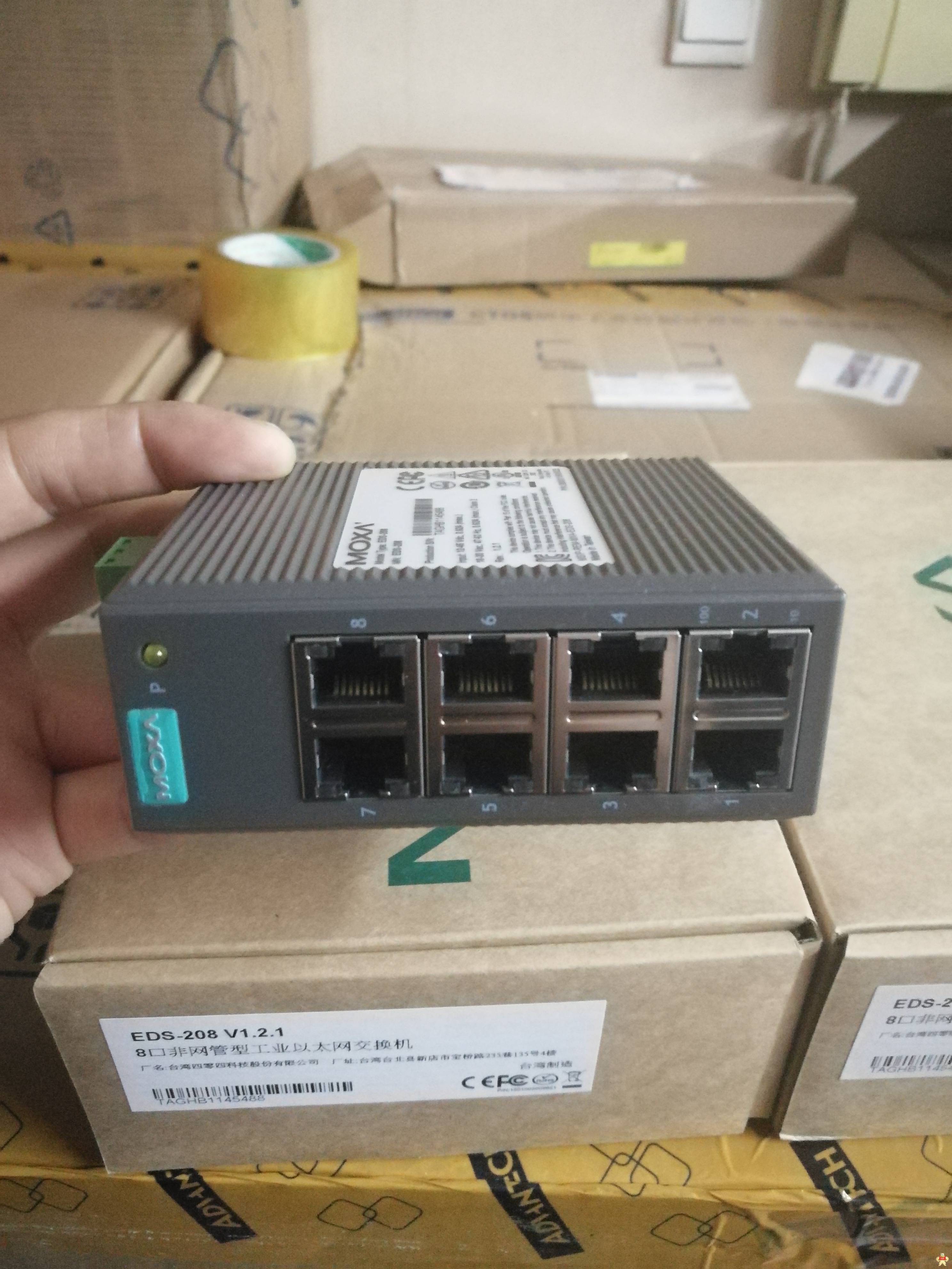 MOXA摩莎 EDS-208工业级非网管以太网交换机 EDS-208,EDS-208A,MOXA交换机,MOXA,工业交换机