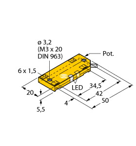 图尔克BC10-QF5.5-AN6X2 BC10-QF5.5-AN6X2,方型外壳,电容式传感器,常开触点NPN输出,图尔克厂家