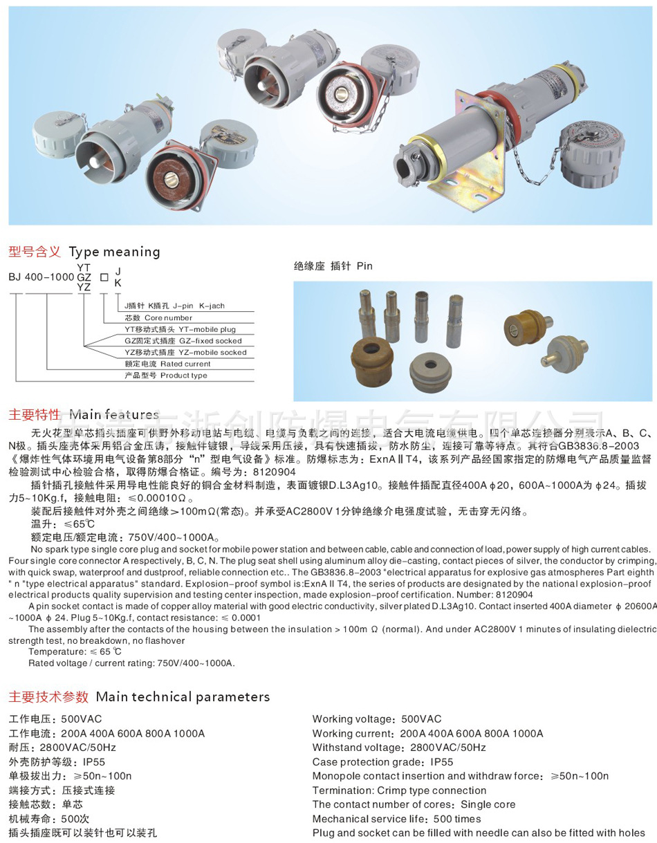 厂家直销BJ-60AYT/GZ固定式无火花型防爆单相三极插头插座 防爆单相三极插头插座,无火花型防爆单相三极插头插座,固定式防爆单相三极插头插座