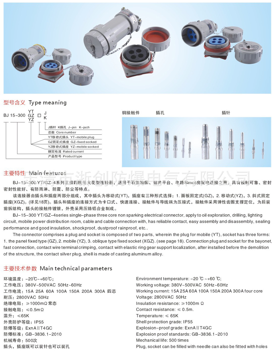 厂家直销BJ-60AYT/GZ固定式无火花型防爆单相三极插头插座 防爆单相三极插头插座,无火花型防爆单相三极插头插座,固定式防爆单相三极插头插座