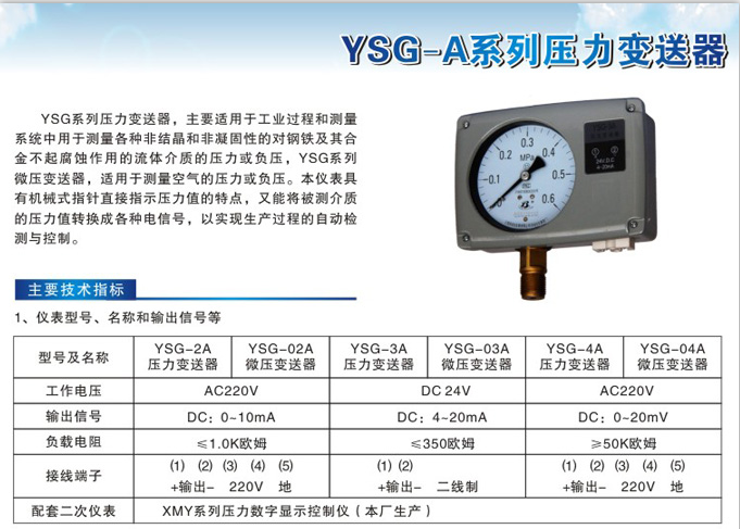 上海自动化仪表四厂   YSG-3   （电感）压力变送器 压力变送器,电感压力变送器,压力传感器