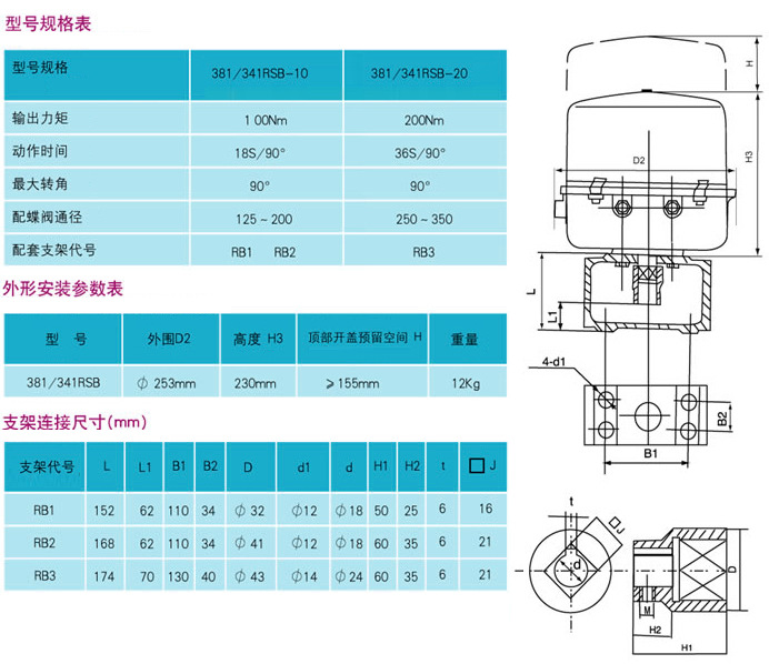 扬州瑞浦381RSB-20 RXB-20角行程电动执行器 执行器,执行机构,电动阀门,仪器仪表,电动头