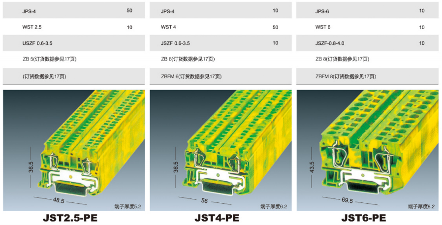 回拉式直通弹簧端子 JST2.5 端子厚度5.2mm 1000片以上免运费 JST2.5,回拉式直通弹簧端子J,端子厚度5.2mm