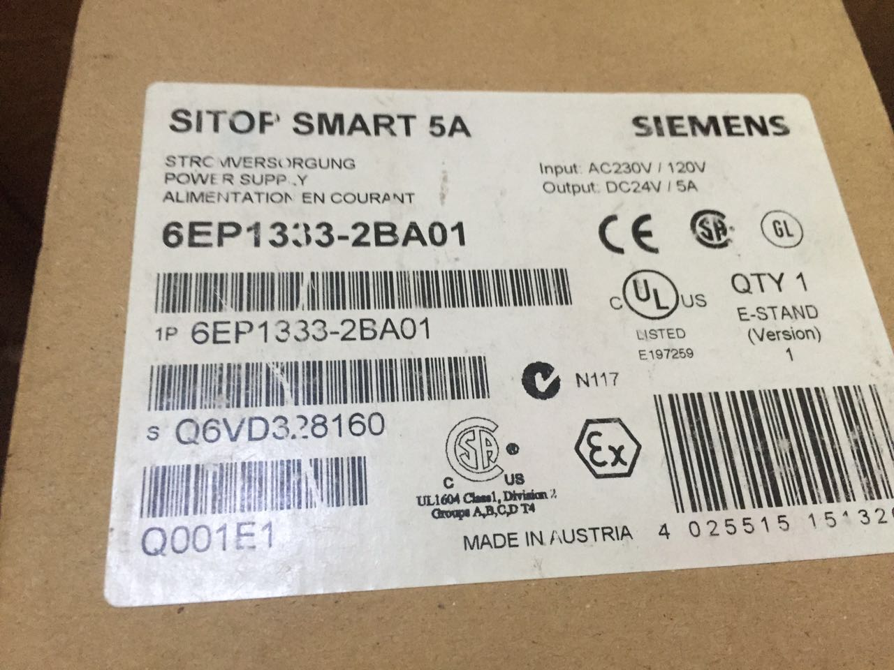 6EP1333-2BA20西门子SITOP 5A电源模块上海一级代理 6EP1333-2BA20,6EP13332BA20,西门子电源,5A电源,SITOP电源