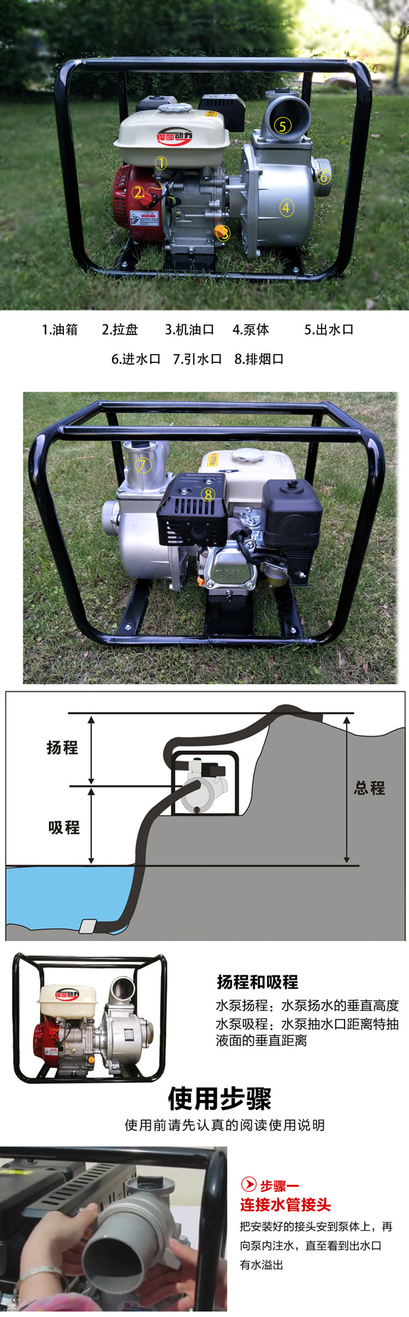 4寸口径小型汽油机抽水泵工厂直销，价格实惠 