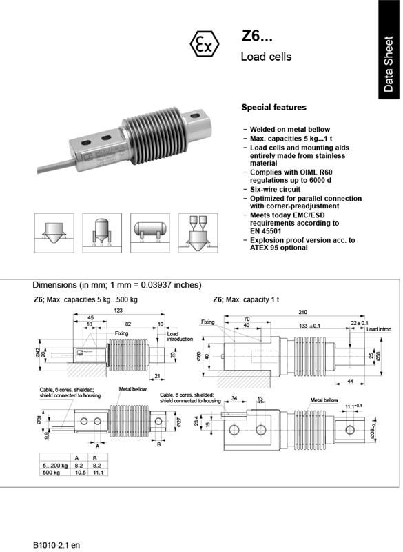 （HBM）Z6FC3/50KG波纹管称重传感器 传感器,称重传感器,HBM,波纹管称重传感器,Z6FC3/50KG